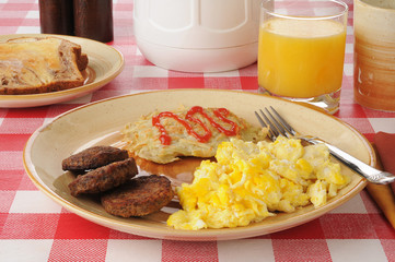 Breakfast on a picnic table