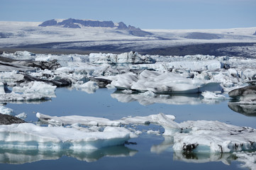 Fototapeta na wymiar Dryfujących lód Jokulsarlon laguny, Islandia.