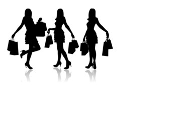 Women with shopping bags - 44266804