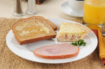 Quiche Lorraine and toast