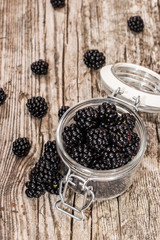 Blackberries in a glass