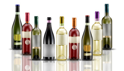 composizione vino varie bottiglie
