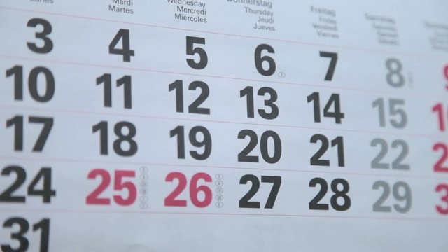 Terminkalender mit der Weihnachtszeit