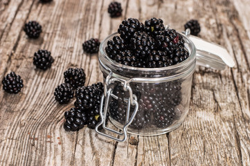 Fototapeta na wymiar Blackberries in a glass