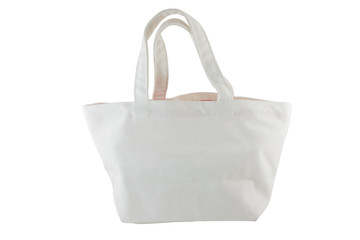 White cotton bag on white