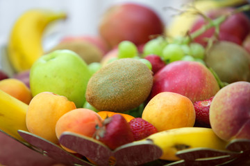 Set of different fresh fruits