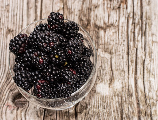 Fresh heap of Blackberries in a bowl