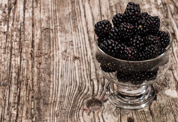Fresh heap of Blackberries in a bowl