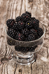 Fresh heap of Blackberries in a bowl