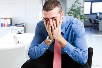 Depressed businessman