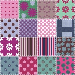 patchwork background with different patterns