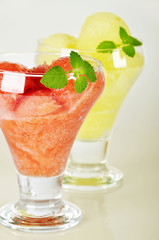 Melon and watermelon sorbet