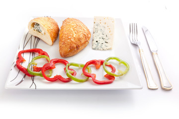 bread stuffed with blue cheese