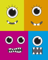 Printed roller blinds Creatures monsters faces