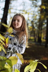 Fototapeta na wymiar happy children in autumn park