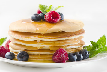 pancakes with raspberries
