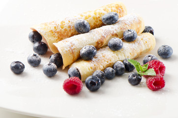 pancakes with raspberries