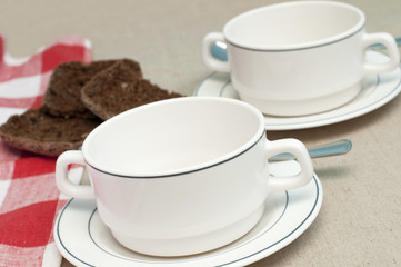 Dinner table place setting