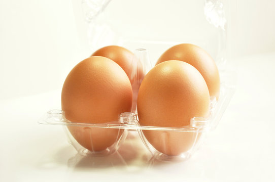 Eggs in plastic package