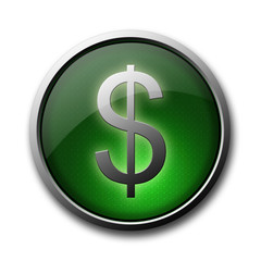 US dollar icon isolated on white