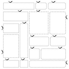 Blank paper banners isolated on white background