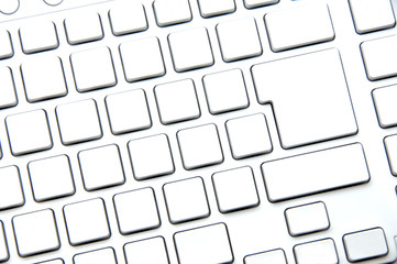無表記の白いキーボード