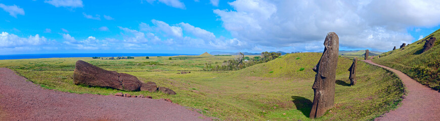 Easter Island - Panoramic View of the Ahu Ranu Raku