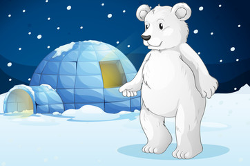 polar bear and igloo