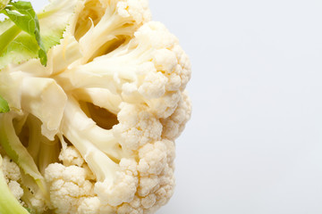 Fresh cauliflower isolated on white