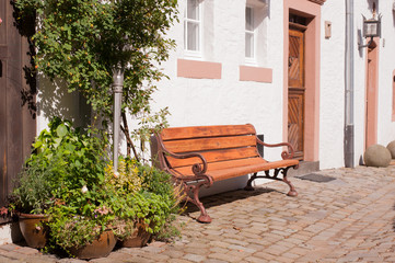 romantic bench in the sun