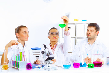 Fototapeta premium Team of scientists working in laboratory