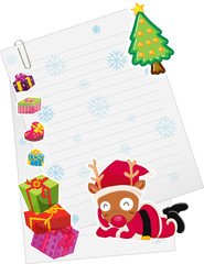 reindeer and paper note