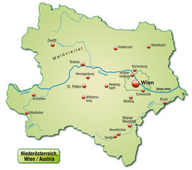Karte des Kantons Niederösterreich als Übersicht