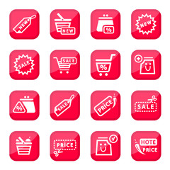 online shopping icon set