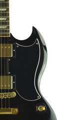 Naklejka premium famous black electric guitar's body isolated
