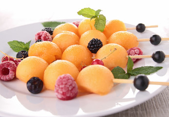 melon and berries fruits