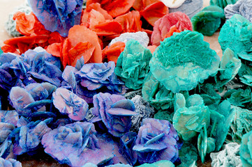colorful desert roses of the Sahara desert