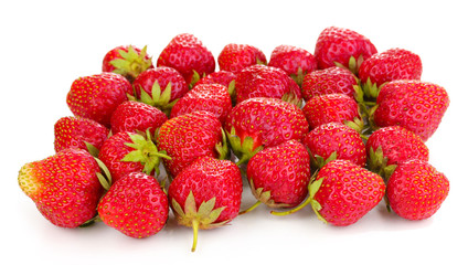 Sweet ripe strawberries isolated on white