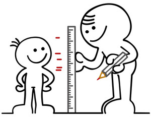 figur misst gr&ouml;sse von junge