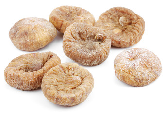 Dried fig fruits isolated on white