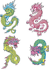 Funny chinese dragons