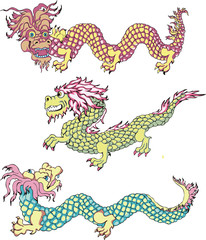 Funny chinese dragons