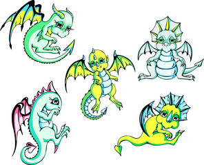 Green baby dragons