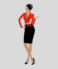 Fototapeta premium Frau im Businessoutfit, Illustration