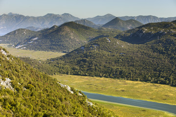 river in the mountain cross the valley, montenegro