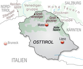 Umlandkarte des Kantons Osttirol
