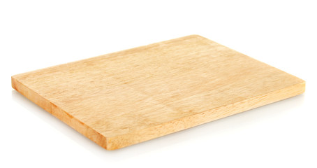 Cutting board isolated on white close-up