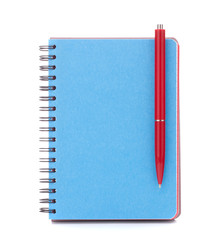 Blue cover notebook with  pen