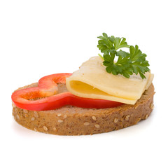 open healthy sandwich with vegetable