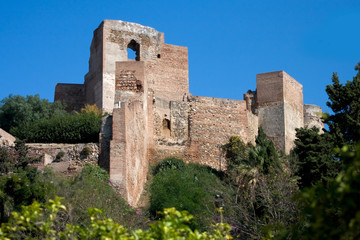 Fototapeta na wymiar Alcazaba Castle in Malaga, Spain.